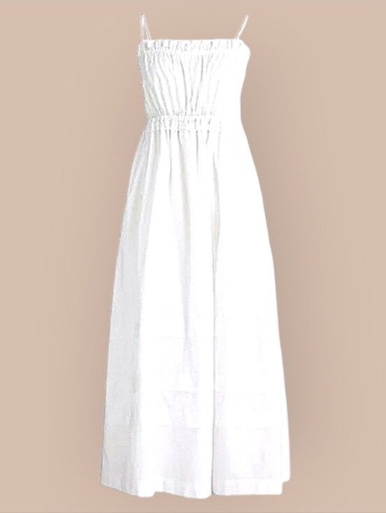 J. Crew Dresses & Skirts - White Cotton Pleated Maxi Dress